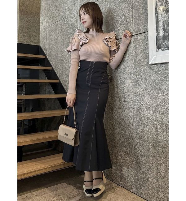 dazzlin「ショルダーオープンフリルニット」|ニット・セーター|