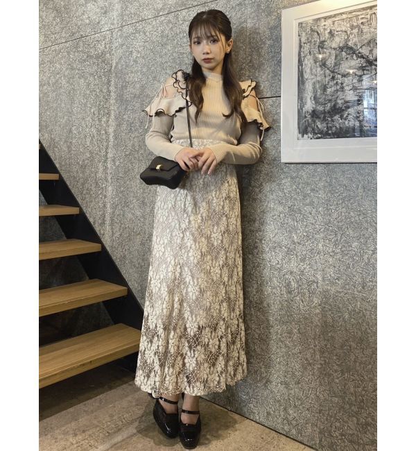 dazzlin「ショルダーオープンフリルニット」|ニット・セーター|