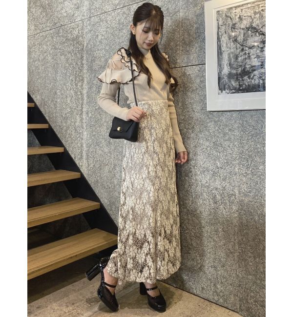 dazzlin「ショルダーオープンフリルニット」|ニット・セーター|