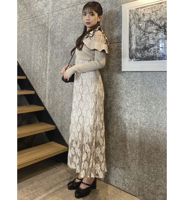 dazzlin「ショルダーオープンフリルニット」|ニット・セーター|