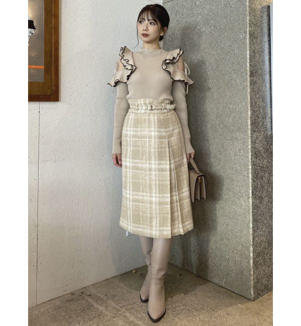 dazzlin「ショルダーオープンフリルニット」|ニット・セーター|