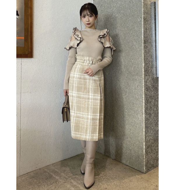 dazzlin「ショルダーオープンフリルニット」|ニット・セーター|