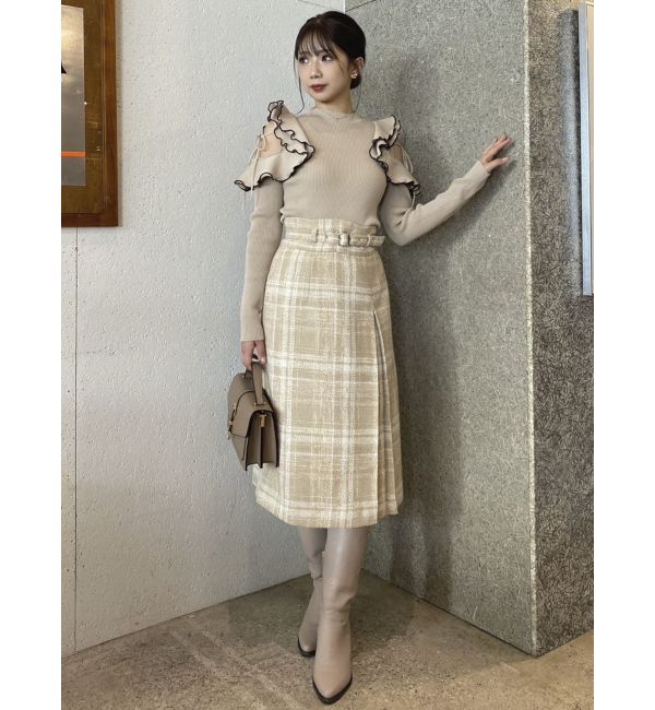 dazzlin「ショルダーオープンフリルニット」|ニット・セーター|