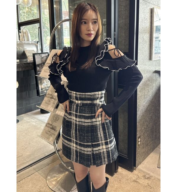 dazzlin「ショルダーオープンフリルニット」|ニット・セーター|