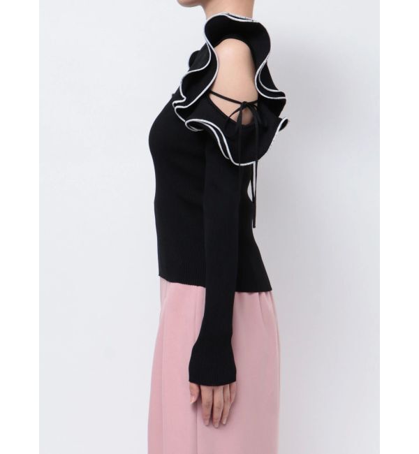 dazzlin「ショルダーオープンフリルニット」|ニット・セーター|