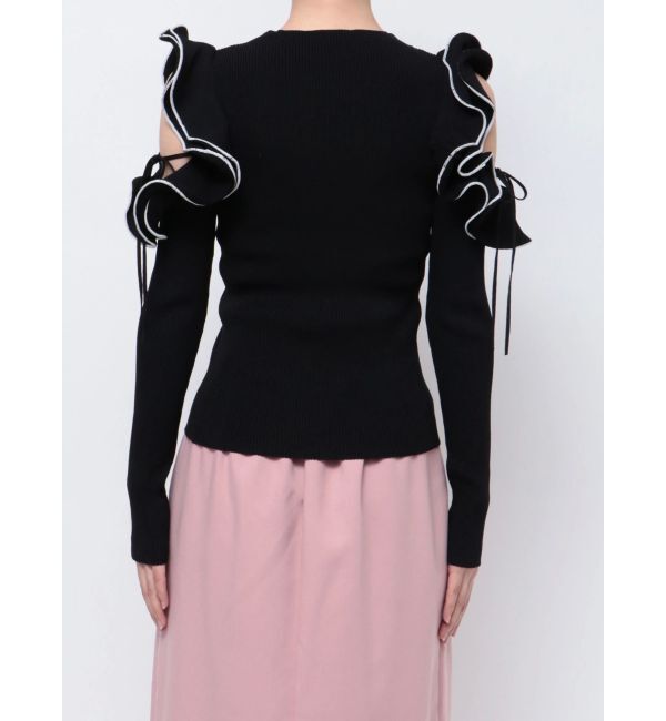 dazzlin「ショルダーオープンフリルニット」|ニット・セーター|