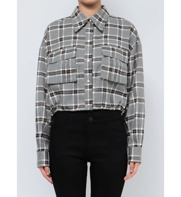 EMODA「ドローストリングクロップシャツ」|シャツ・ブラウス|