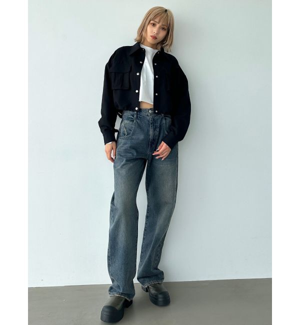 EMODA「ドローストリングクロップシャツ」|シャツ・ブラウス|