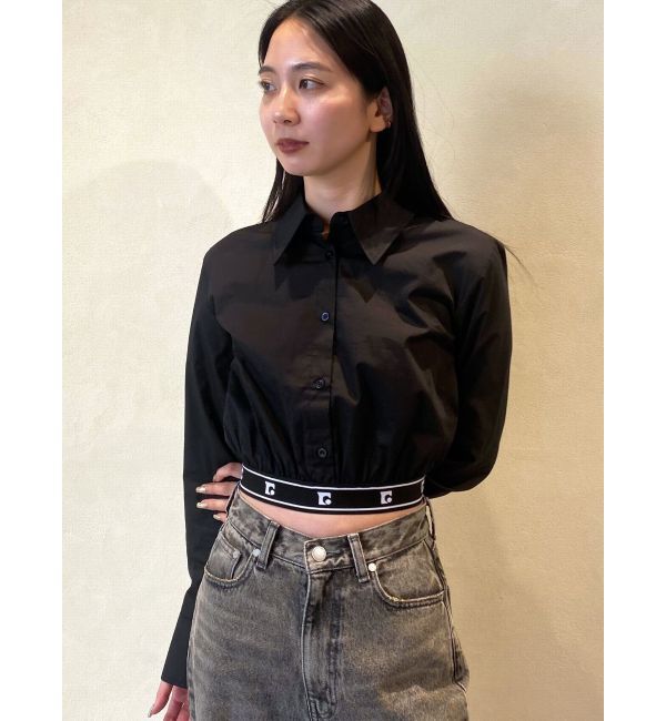 EMODA「ジャガードラインシャツトップ」|シャツ・ブラウス|ブラック