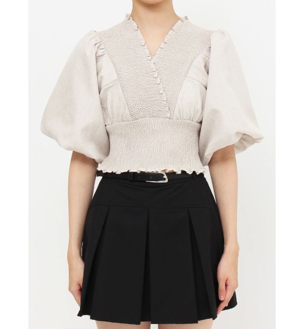 EMODA「シャーリングミニトップ」|シャツ・ブラウス|