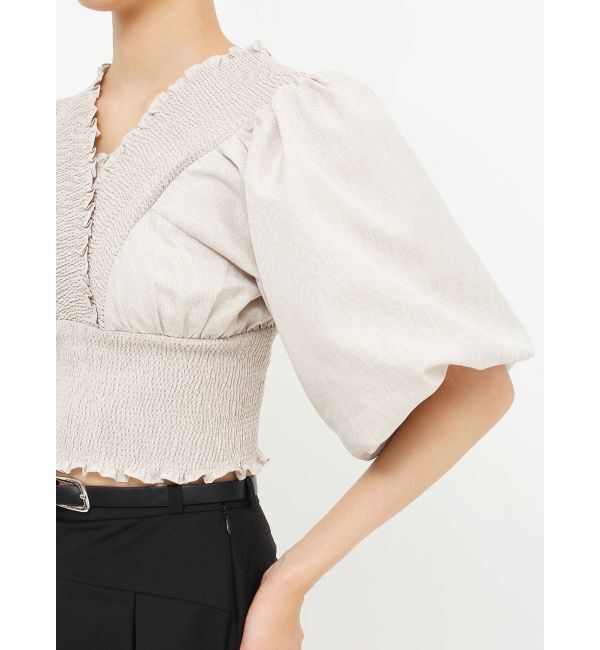 EMODA「シャーリングミニトップ」|シャツ・ブラウス|