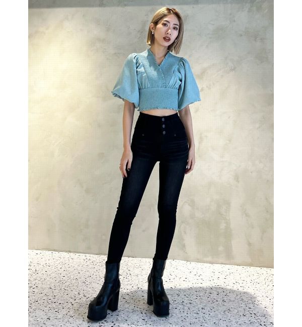 EMODA「シャーリングミニトップ」|シャツ・ブラウス|