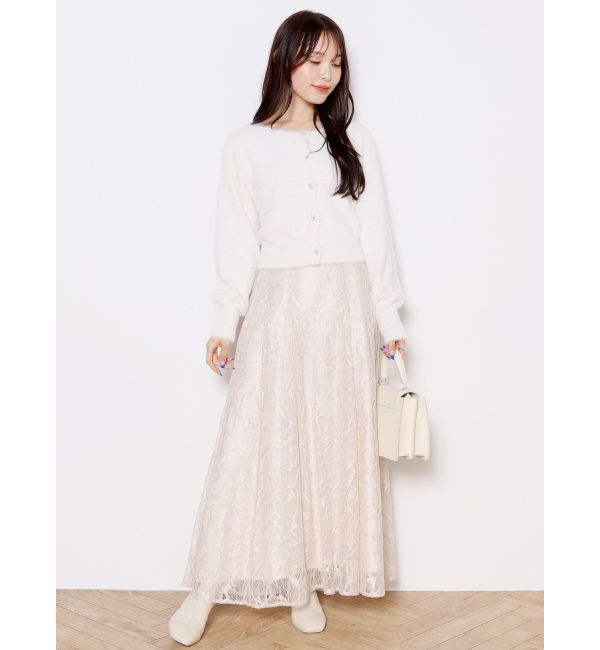 MERCURYDUO「ミニシャギービジューボタンカーディガン」|カーディガン|