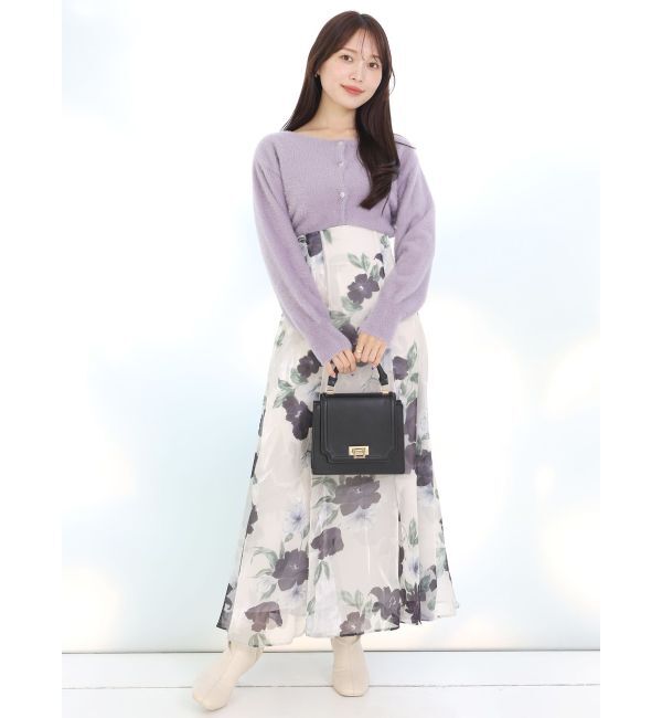 MERCURYDUO「ミニシャギービジューボタンカーディガン」|カーディガン|