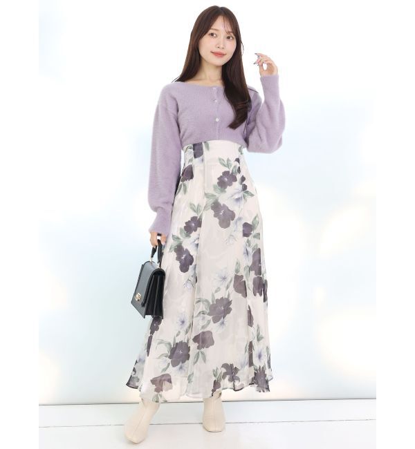 MERCURYDUO「ミニシャギービジューボタンカーディガン」|カーディガン|