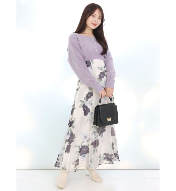 MERCURYDUO「ミニシャギービジューボタンカーディガン」|カーディガン|