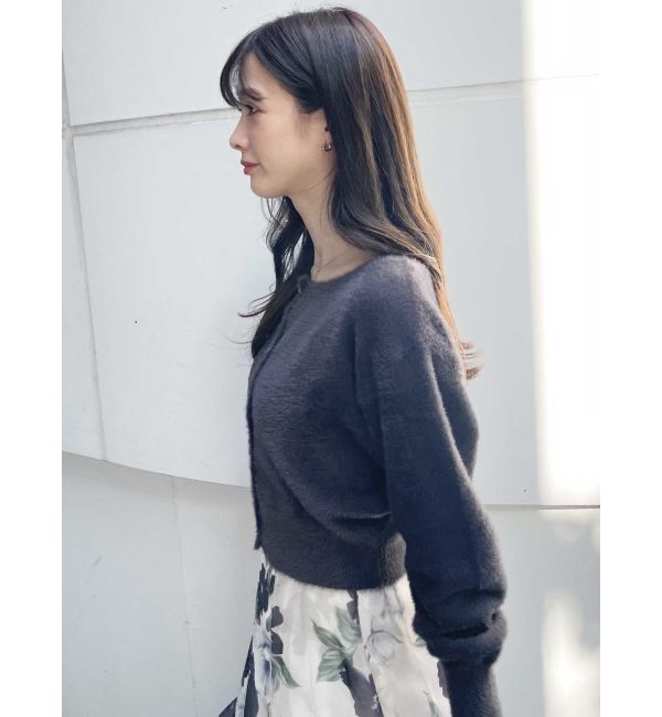 MERCURYDUO「ミニシャギービジューボタンカーディガン」|カーディガン|