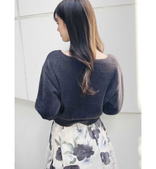 MERCURYDUO「ミニシャギービジューボタンカーディガン」|カーディガン|