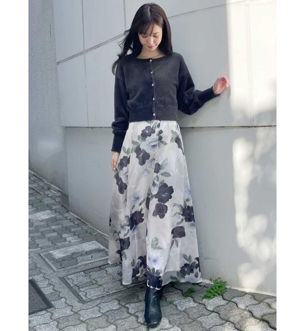 MERCURYDUO「ミニシャギービジューボタンカーディガン」|カーディガン|