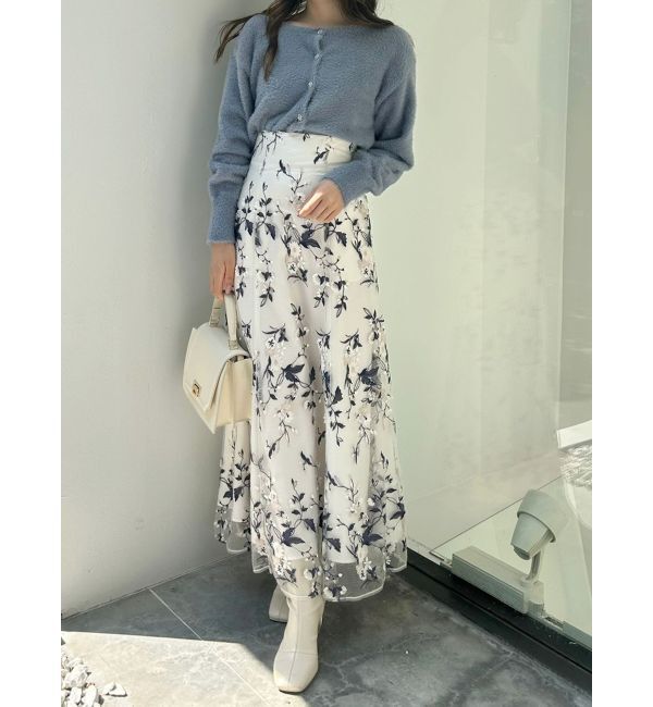 MERCURYDUO「ミニシャギービジューボタンカーディガン」|カーディガン|