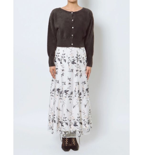 MERCURYDUO「ミニシャギービジューボタンカーディガン」|カーディガン|