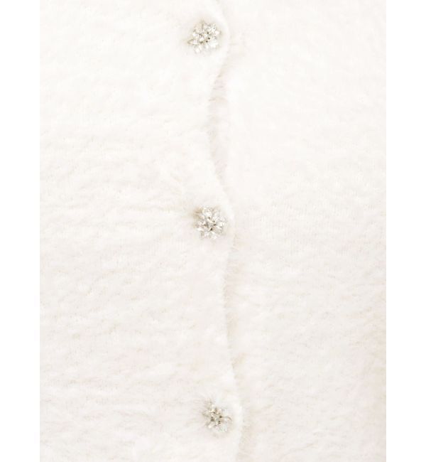 MERCURYDUO「ミニシャギービジューボタンカーディガン」|カーディガン|