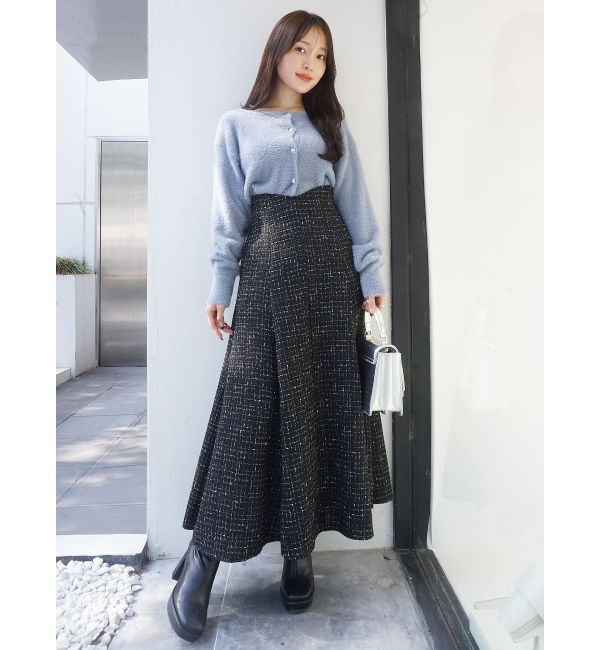 MERCURYDUO「ミニシャギービジューボタンカーディガン」|カーディガン|