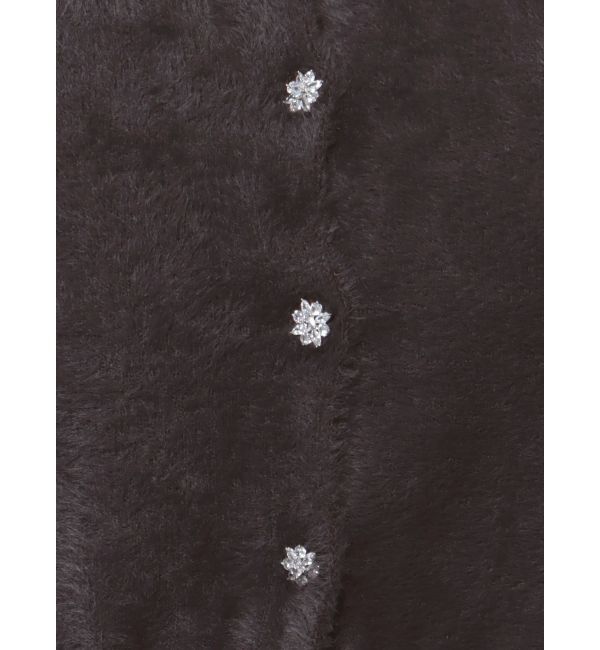 MERCURYDUO「ミニシャギービジューボタンカーディガン」|カーディガン|