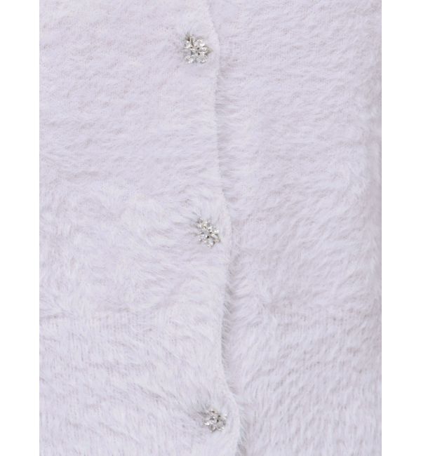 MERCURYDUO「ミニシャギービジューボタンカーディガン」|カーディガン|