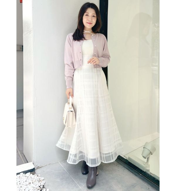 MERCURYDUO「ビジューボタンニットカーディガン」|カーディガン|