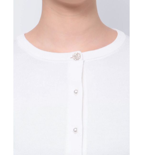 MERCURYDUO「ビジューボタンニットカーディガン」|カーディガン|