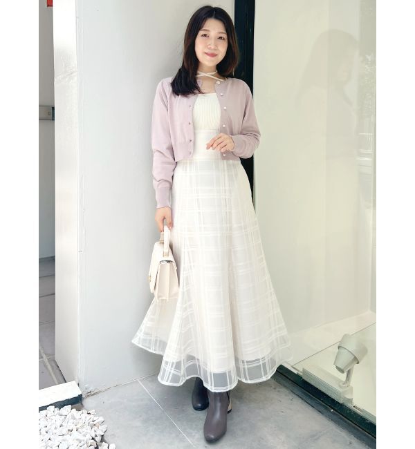 MERCURYDUO「ビジューボタンニットカーディガン」|カーディガン|