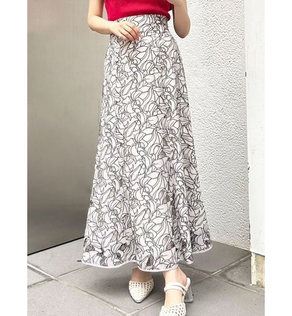 MERCURYDUO「カットワーク刺繍マーメイドスカート」|スカート|オフホワイト