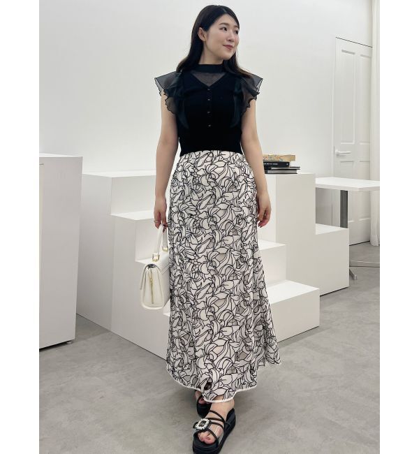 MERCURYDUO「カットワーク刺繍マーメイドスカート」|スカート|