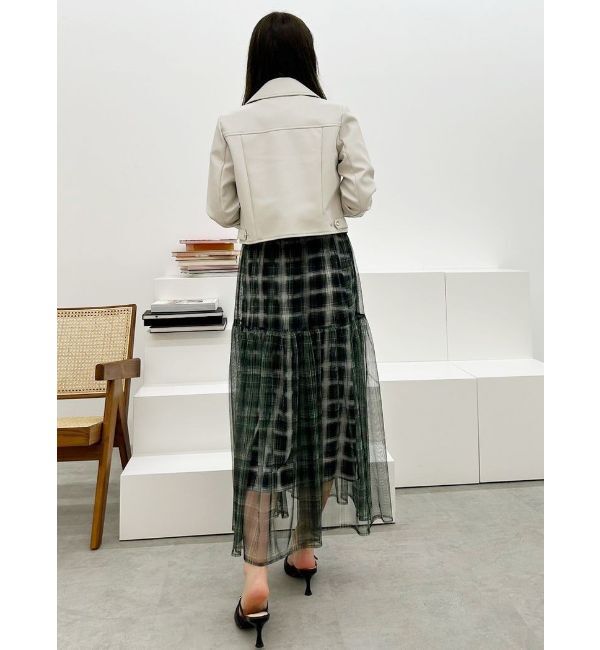 MERCURYDUO「2WAYチェックチュールワンピース」|ワンピース|