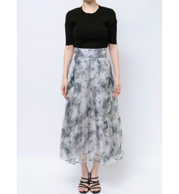 MERCURYDUO「アートフラワープリントフレアスカート」|スカート|