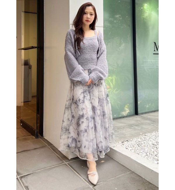 MERCURYDUO「アートフラワープリントフレアスカート」|スカート|