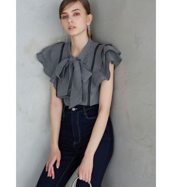 MERCURYDUO「2WAYオープンショルダーラッフルブラウス」|シャツ・ブラウス|