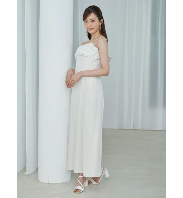 MERCURYDUO「デコルテバルーンフリルキャミワンピース」|ワンピース|
