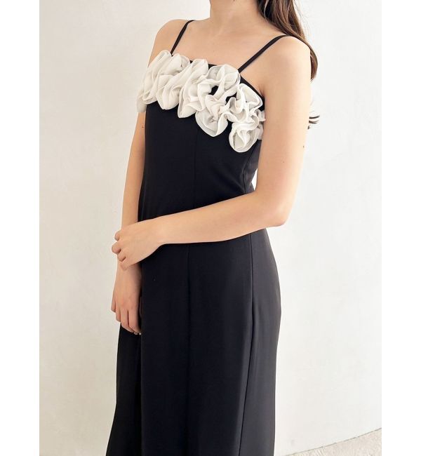 MERCURYDUO「デコルテバルーンフリルキャミワンピース」|ワンピース|