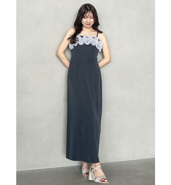 MERCURYDUO「デコルテバルーンフリルキャミワンピース」|ワンピース|