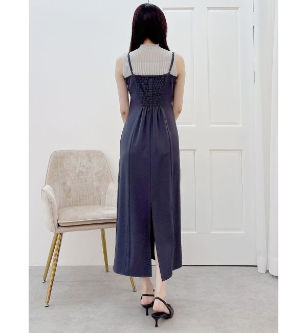 MERCURYDUO「デコルテバルーンフリルキャミワンピース」|ワンピース|