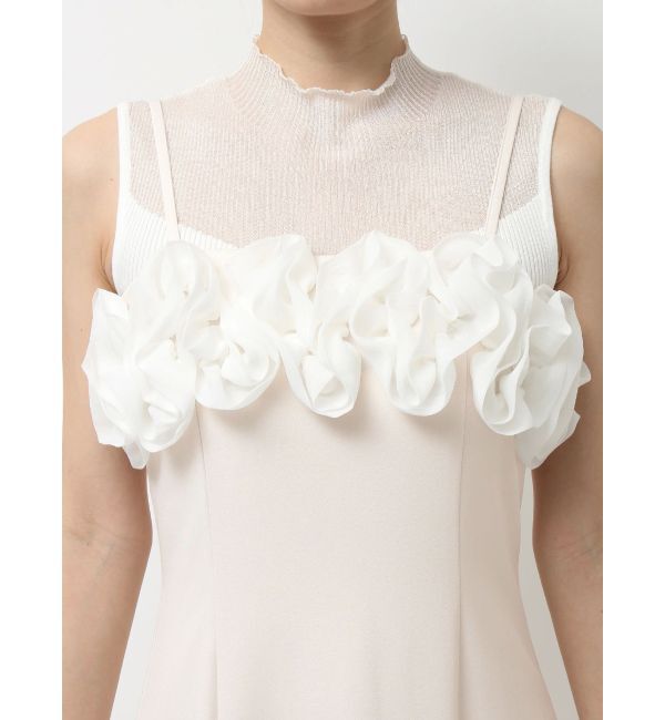 MERCURYDUO「デコルテバルーンフリルキャミワンピース」|ワンピース|