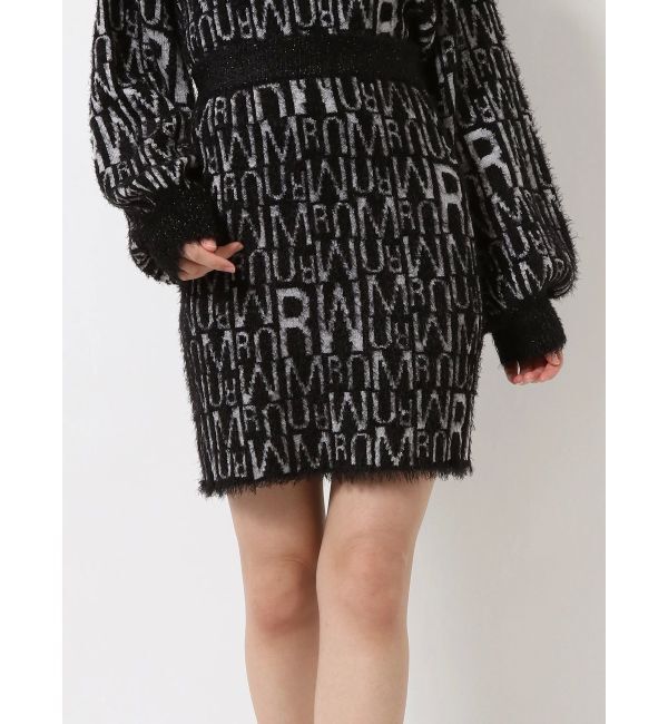 MURUA「シャギーパターンミニスカート」|スカート|ブラック
