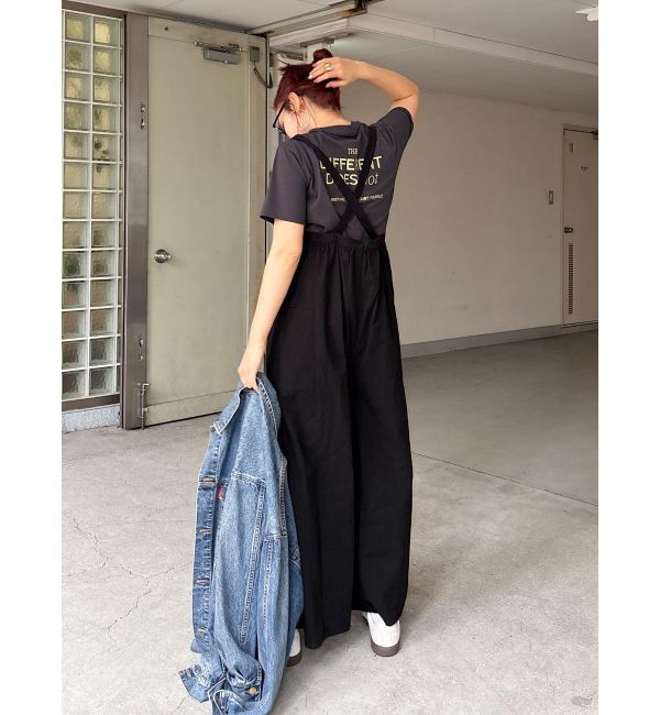 Ungrid「【WEB限定】バッククロスロンパース」|オールインワン|