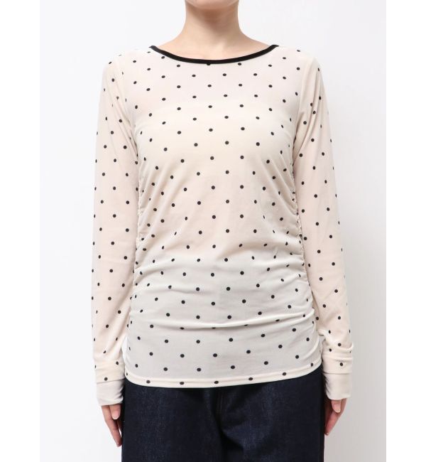 Ungrid「バックオープンドットシアーベロアロングスリーブTee」|Tシャツ・カットソー|