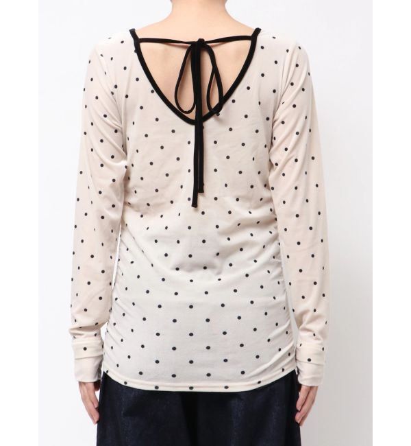 Ungrid「バックオープンドットシアーベロアロングスリーブTee」|Tシャツ・カットソー|