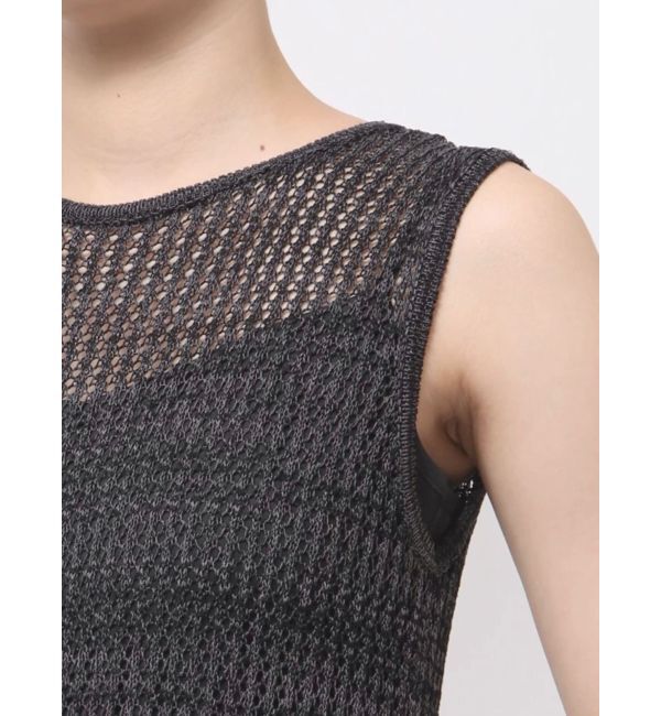 LAGUNAMOON「メッシュフリンジニットワンピース」|ワンピース|