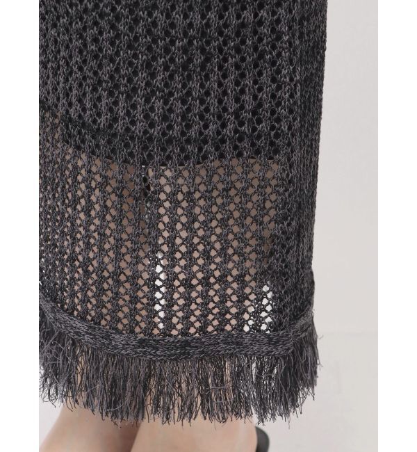 LAGUNAMOON「メッシュフリンジニットワンピース」|ワンピース|