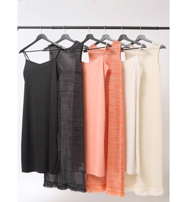 LAGUNAMOON「メッシュフリンジニットワンピース」|ワンピース|